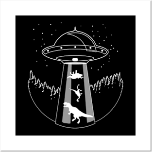 UFO & Dinosaurs | Funny UFO Gift Posters and Art